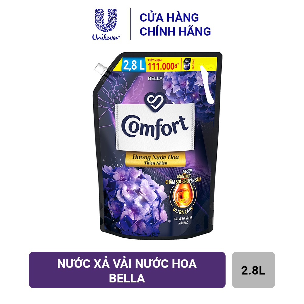 Túi nước xả vải Comfort hương nước hoa thiên nhiên Bella 2.8lit