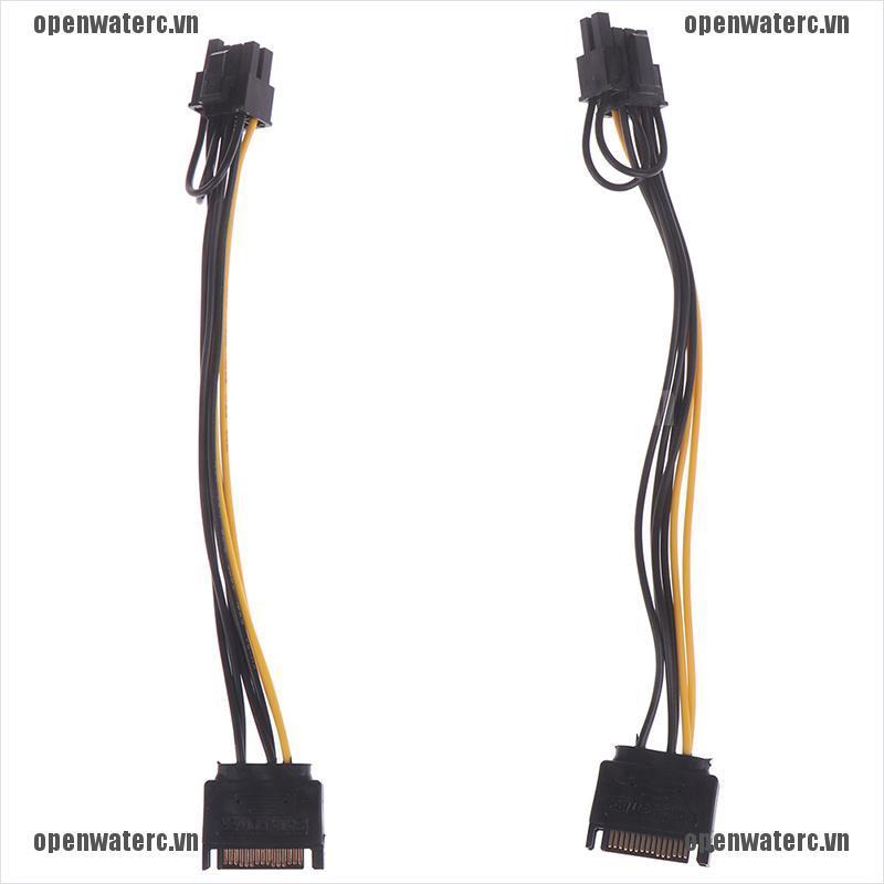 Cáp chuyển đổi OPC SATA 15pin sang 8pin (6 + 2) PCI-E dài 20cm