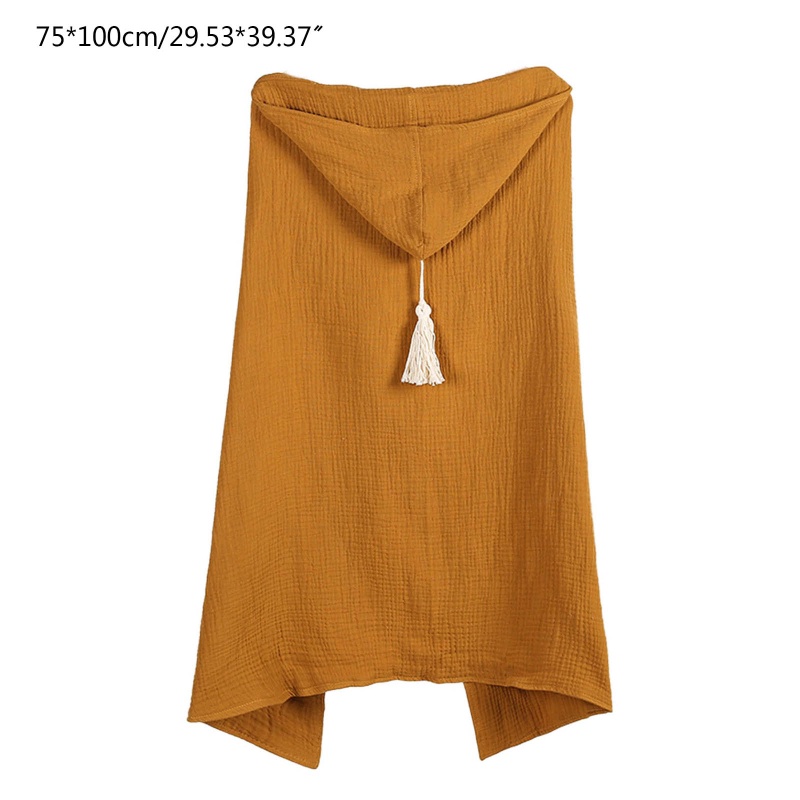 Khăn Tắm Cotton Muslin 4 Lớp Có Mũ Trùm Cho Bé