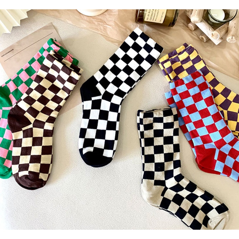 Vớ Thể Thao Chất Liệu Cotton Thoáng Khí Họa Tiết Kẻ Sọc Màu Xanh Lá Cây INS Klein Cho