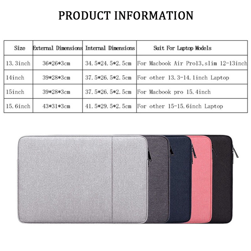 Túi đựng Laptop chống thấm nước kích thước 13.3 14 15.6 inch dành cho MacBook Air Pro Ratina 13 15