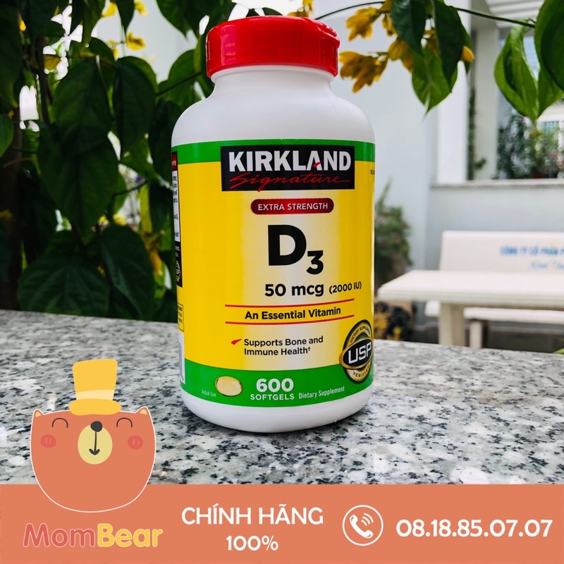 [Ship Nhanh] Vitamin D3 2000IU Kirkland 600 viên của Mỹ