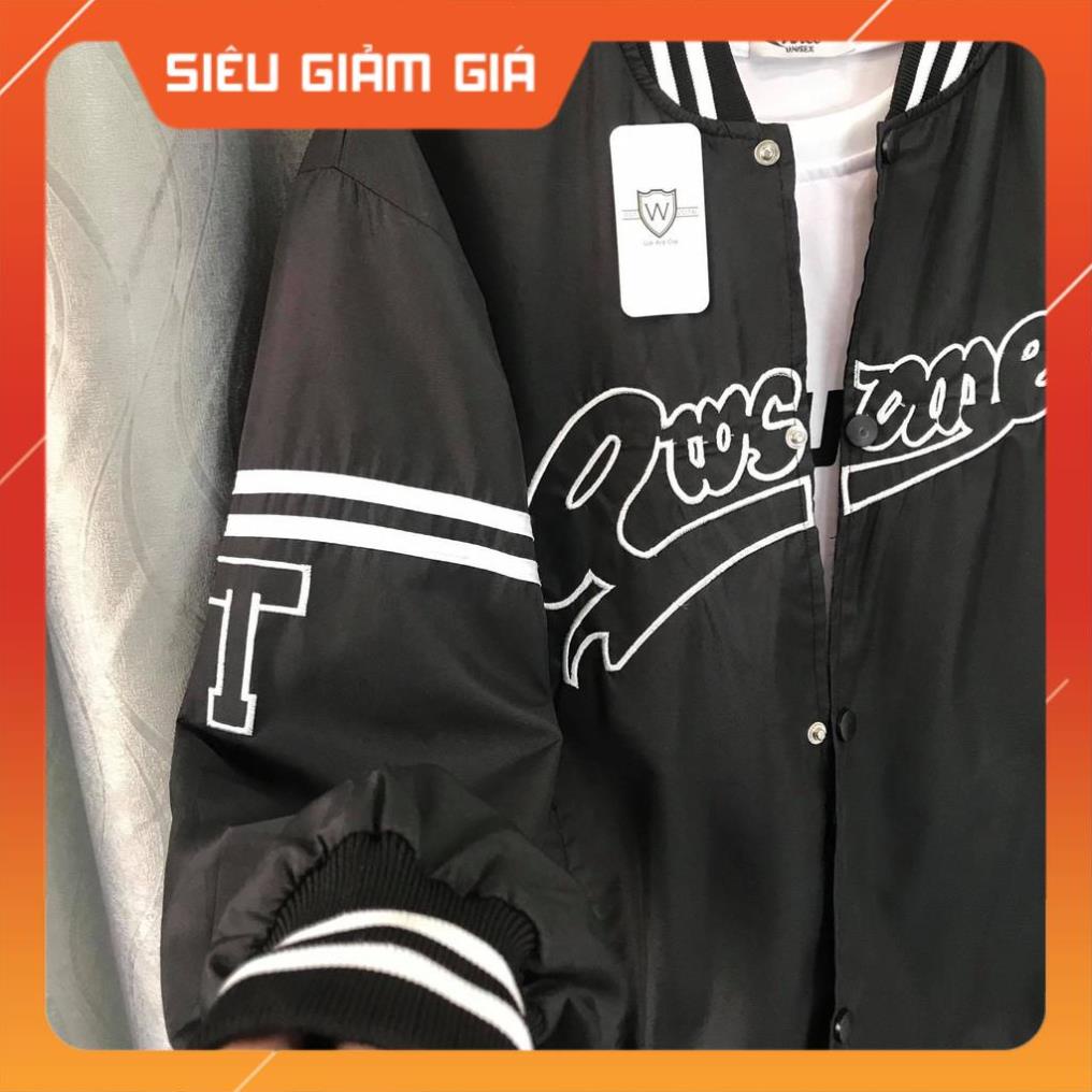 Áo Bomber Jacket Thêu chữ nổi CT WILL SHOP Unisex Nam Nữ (Ảnh Thật/Có sẵn)