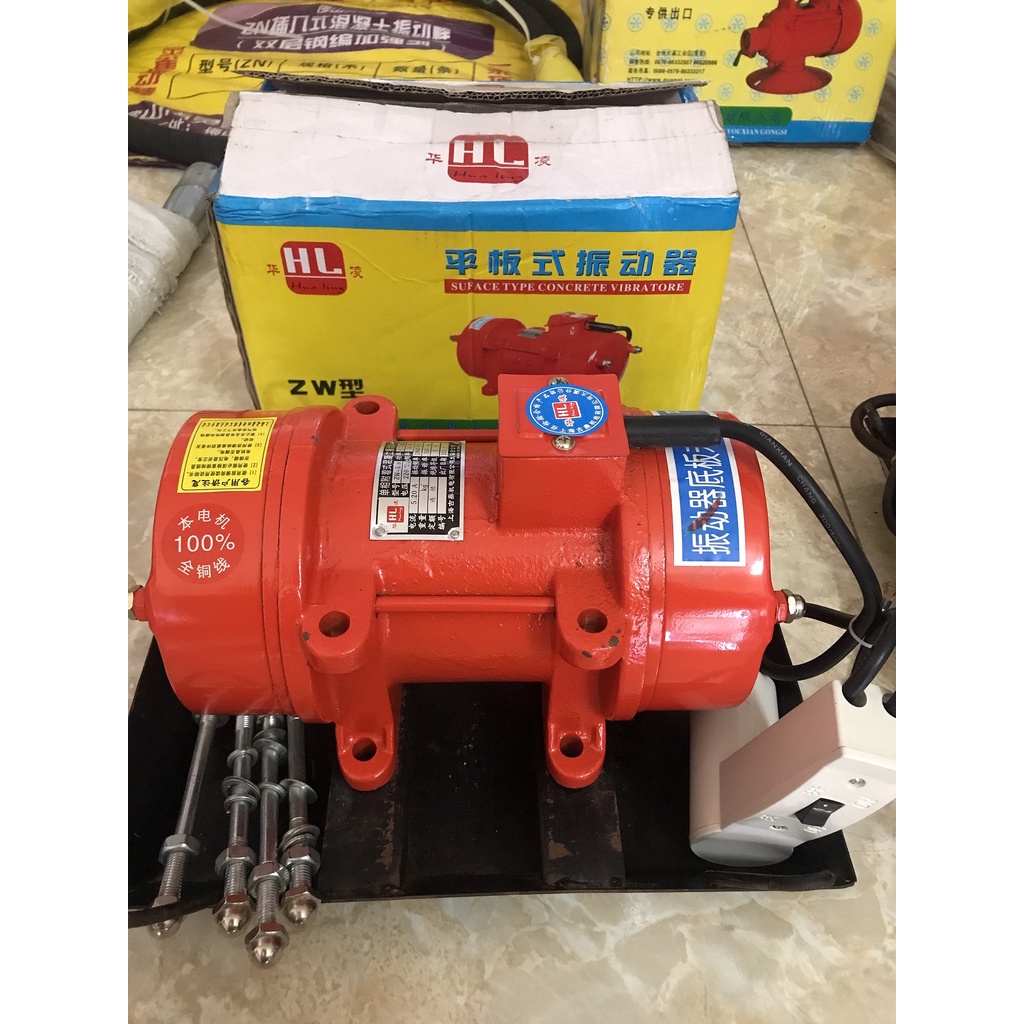 Máy đầm bàn bê tông công suất 0.75KW - Đầm hoa thị chạy cực khỏe, bền bỉ