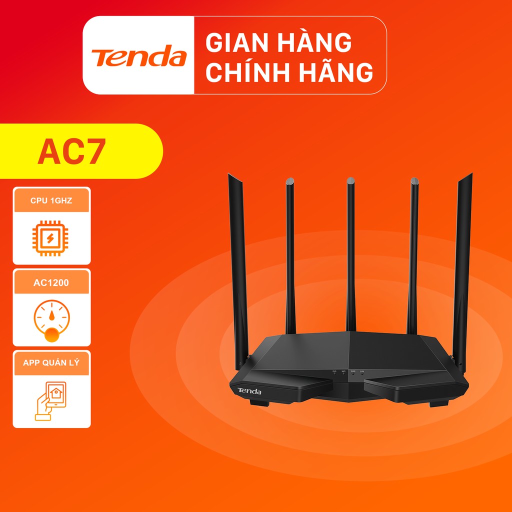 Tenda Thiết bị phát Wifi AC7 Chuẩn AC 1200Mbps - Hãng phân phối chính thức | BigBuy360 - bigbuy360.vn