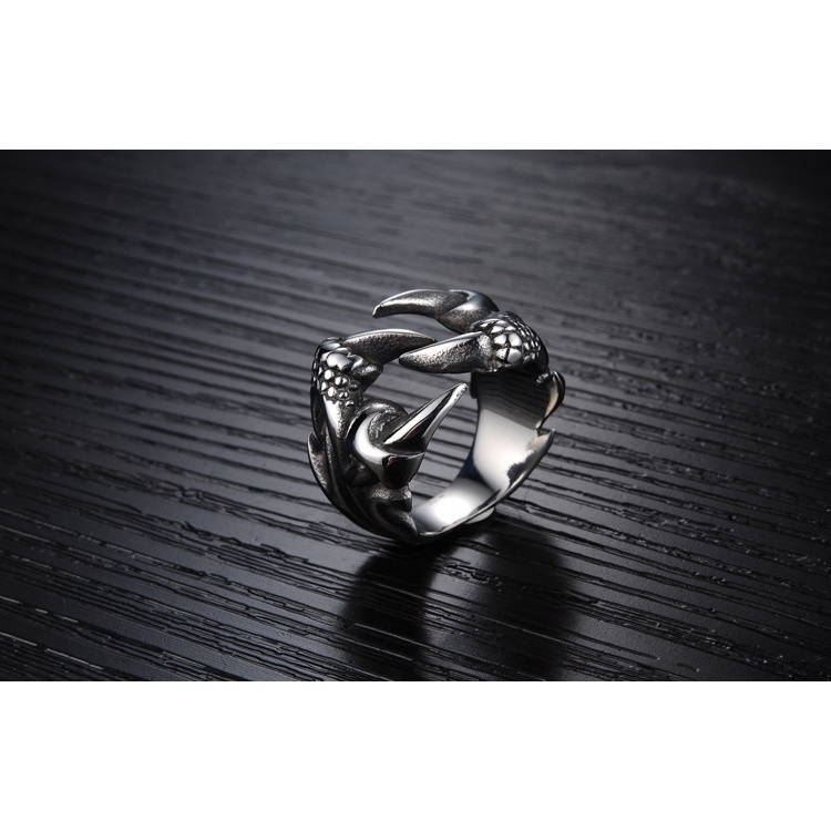 Creative Personalized Magic Claw Opening Adjustable Ring Vintage Silver Metal Ring Men Women Fashion Party Jewellery Gift