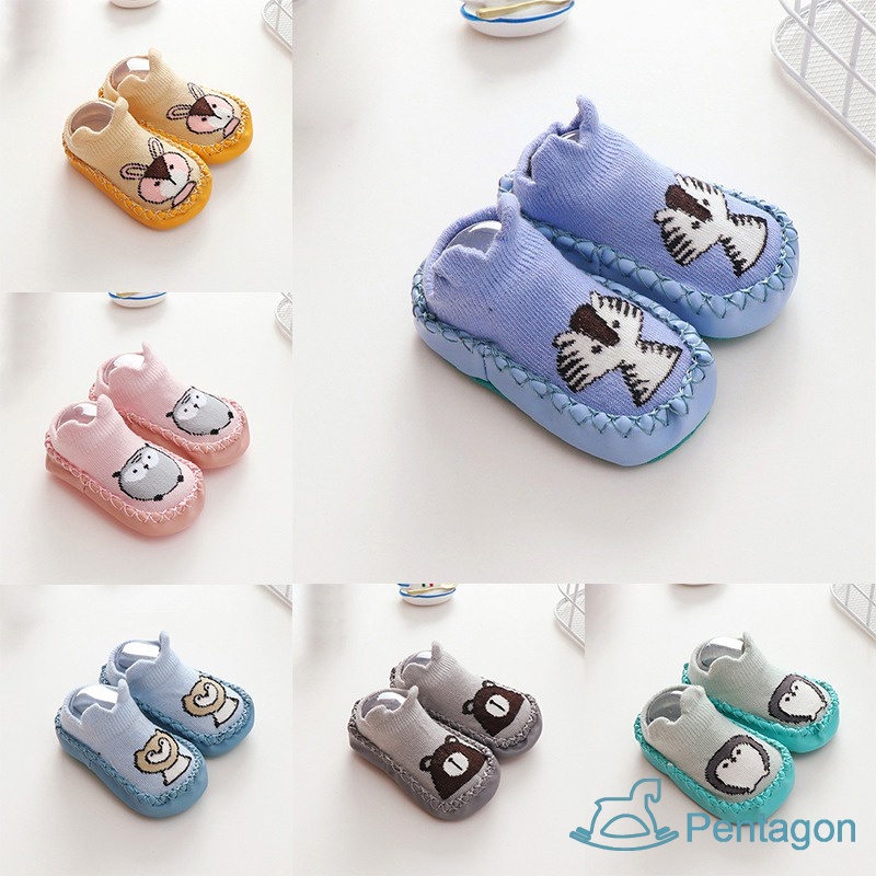 Giày Vớ Da Chống Trượt Họa Tiết Hoạt Hình Phong Cách Phương Tây Thời Trang Cho Trẻ Em