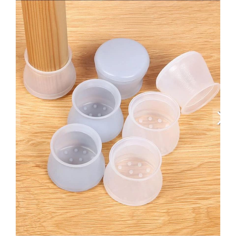 Set 4c Bọc chân ghế, chân bàn silicon chống trơn trượt 3x4cm