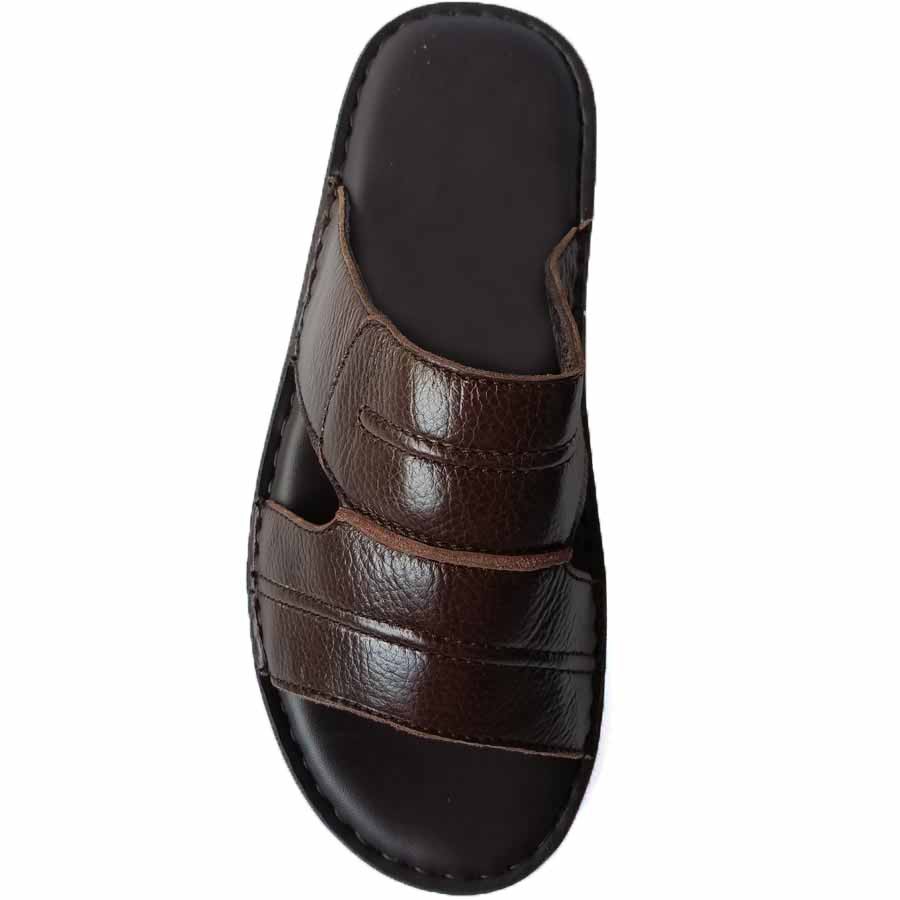 Dép Da Nam Da Bò, Dép Nam Quai Ngang Da Bò Thật Khâu Đế Cao Cấp HKT Shop DNA751