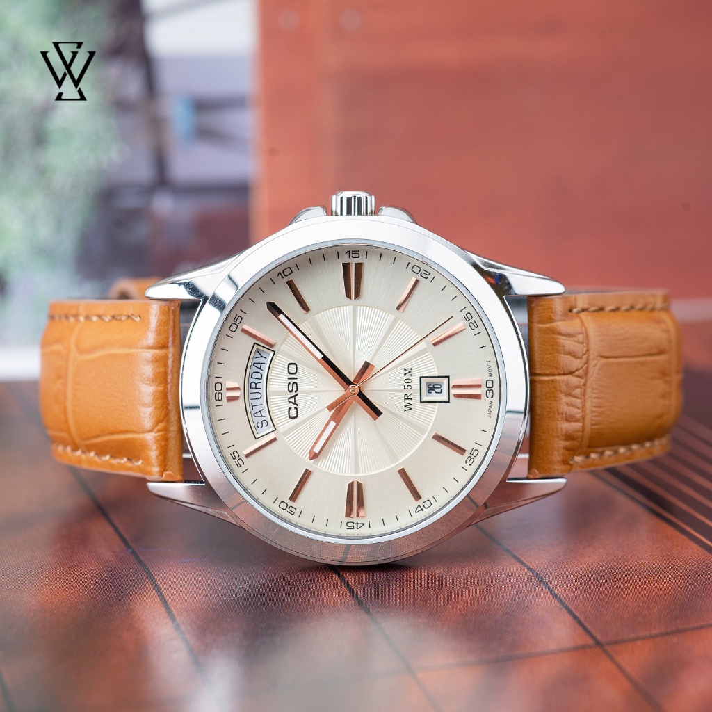 Đồng Hồ Quartz Nam Casio WATCHSTORE MTP-1381L-9AVDF Thiết Kế Mặt Kính Khoáng 40mm, Dây Da Và Vỏ Thép Không Gỉ