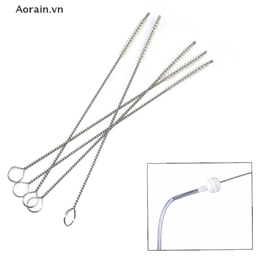 1 Cọ Vệ Sinh Ống Hút Bằng Thép Không Gỉ 17cm  1 Bàn Chải Làm Sạch Ống Hút