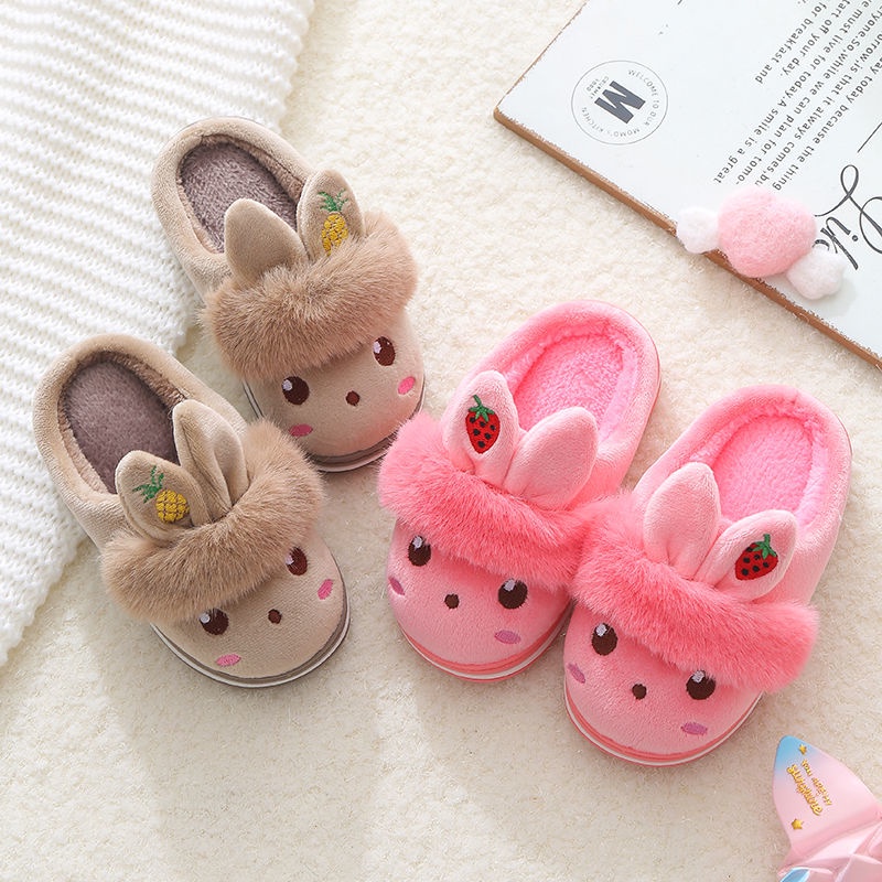 Dép bông đi trong nhà chống trượt giữ ấm mùa đông dành cho trẻ em