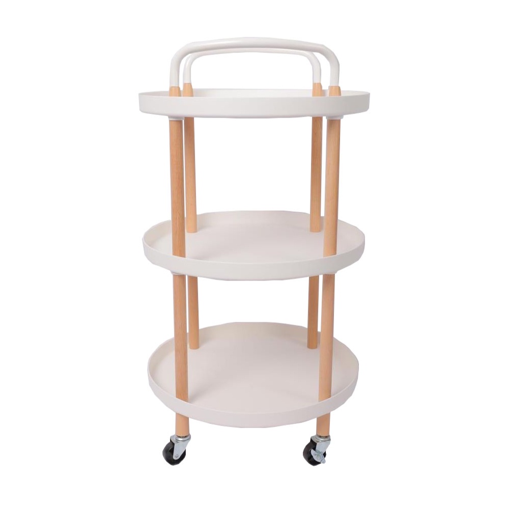 Homebase STACKO Kệ để đồ 3 tầng bằng nhựa có bánh xe RONDA Thái Lan W48xD48xH86cm màu trắng
