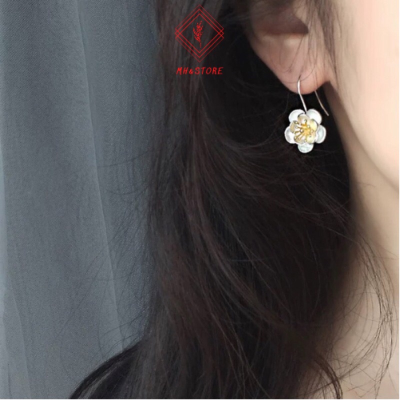 Khuyên tai Bông tai Bạc Ý 925 Hoa Móc Dành Cho Nữ MHS007