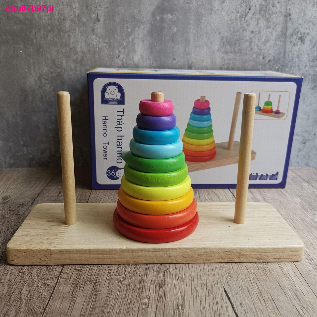 Đồ chơi gỗ 10 lớp Tháp Hà Nội lớn 8 Lợi ích Trí tuệ Trẻ em Bộ Jenga