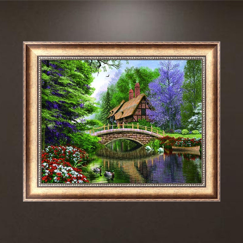 Bộ Tranh Đính Đá 5D Tự Làm Hình Cây Cầu Trang Trí Nhà Cửa