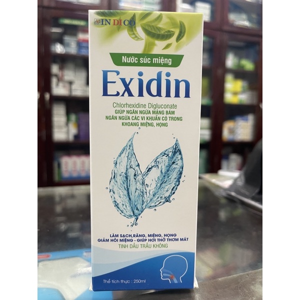 Nước súc họng miệng EXIDIN 250ml-tinh chất trầu không