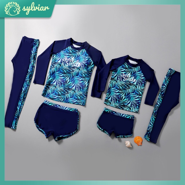 Bộ Đồ Bơi 3 Món Áo Tay Dài + Quần Short Nhanh Khô Chống Nắng Thời Trang Cho Bé Trai/Gái