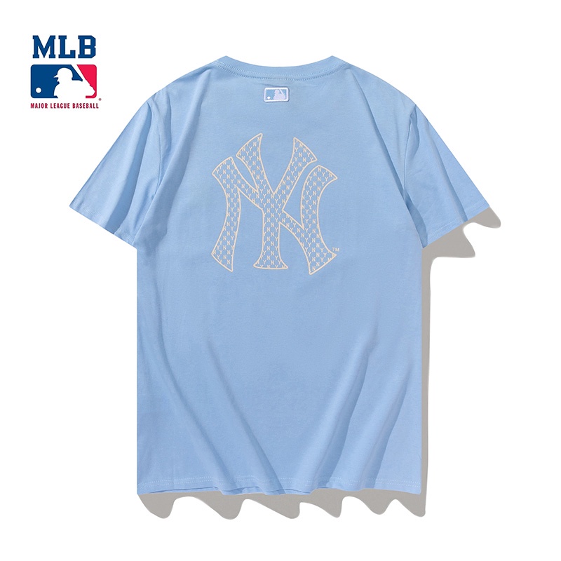 Mlb Áo Thun Tay Ngắn Thêu Họa Tiết Ba Chiều Đơn Giản Cổ Điển Thời Trang Cho Cặp Đôi