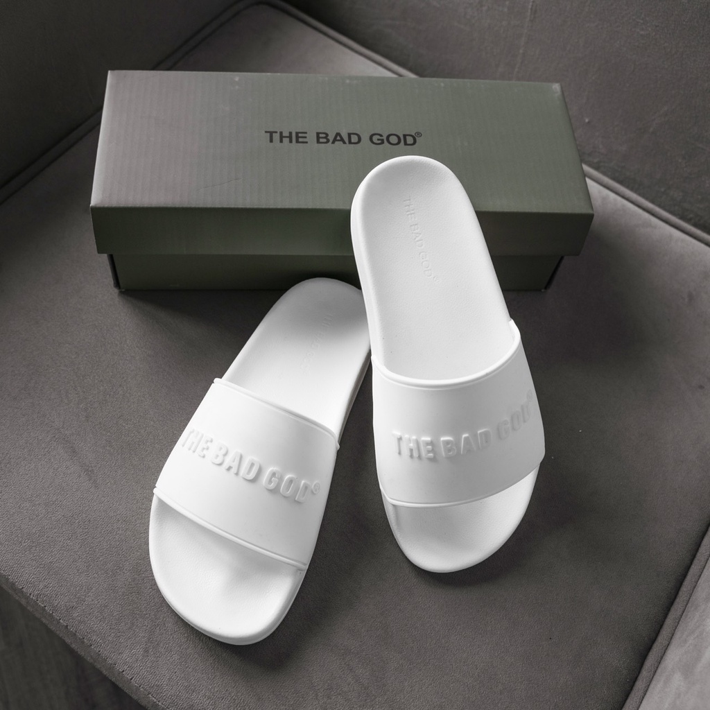 Dép quai ngang slipper The Bad God Trắng fullbox