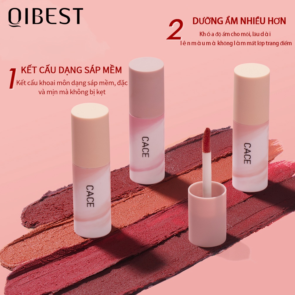 Thỏi son kem lì QIBEST CACE - C11 mịn mượt như nhung chống thấm nước lâu trôi 6 màu 23g | BigBuy360 - bigbuy360.vn