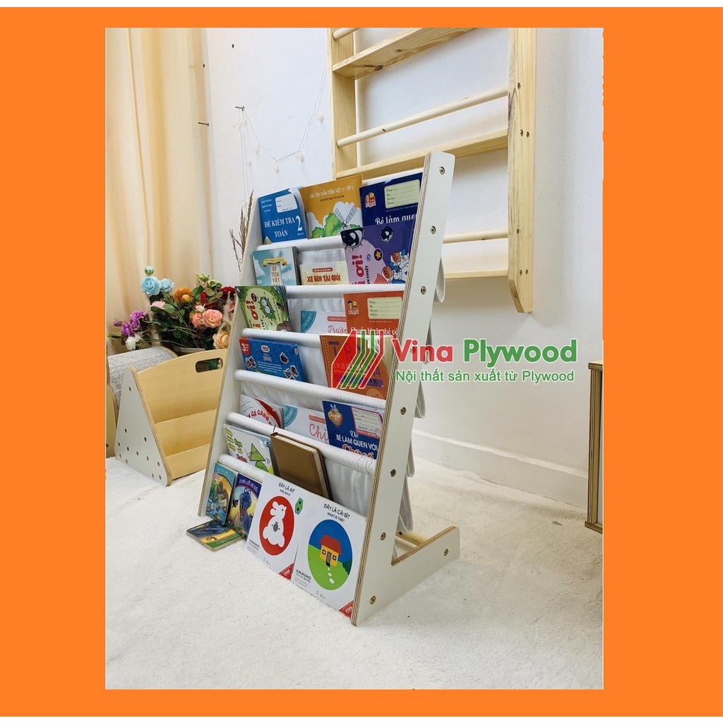 Kệ sách montessori chất liệu plywood phủ melamin dành cho trẻ 1 tới 10 tuổi