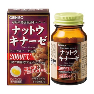 Viên uống Nattokinase Orihio 2000FU 60 viên Nhật Bản - Phòng chống đột quỵ, tai biến