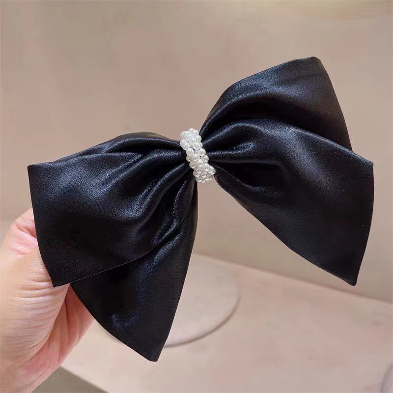 Kẹp tóc nơ tiểu thư đen nâu TIMSTORE phụ kiên thời trang phong cách hàn quốc