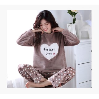 (SẴN BE XL, XXL) Bộ đồ ngủ nữ đồ mặc nhà thu đông Perhaps love