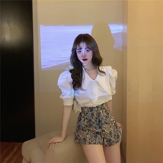 set áo sơ mi váy hoa