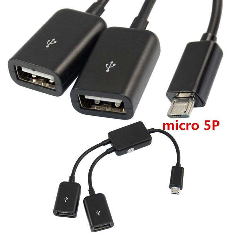 Cáp chuyển đổi từ Micro USB Host Male sang 2x Type A Dual USB Female đa năng | BigBuy360 - bigbuy360.vn