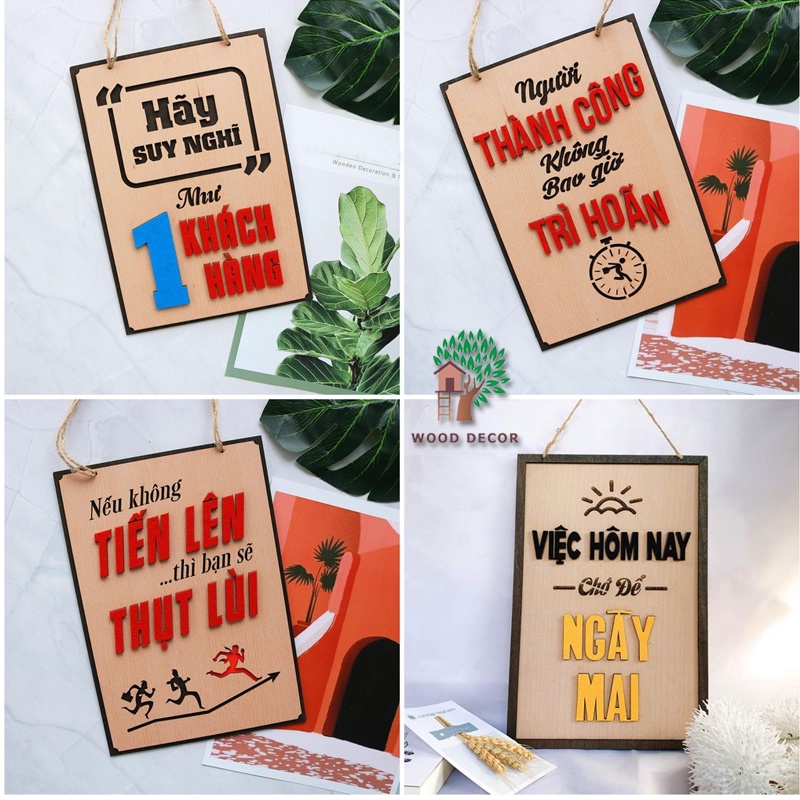 Bảng gỗ decor, bảng gỗ slogan Nhiều mẫu độc đáo