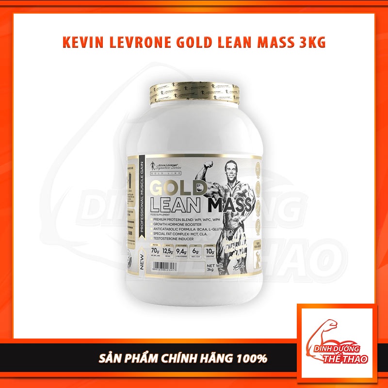 KEVIN LEVRONE GOLD LEAN MASS 3KG Sữa Dinh Dưỡng Tăng Cân Tăng Cơ Cho Người Gầy Kinh Niên