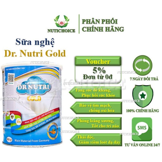 Sữa nghệ Dr Nutri Gold bổ sung Curcumin, tăng cân, phục hồi sức khỏe cho bệnh nhân ung thư, hậu phẫu, phòng loãng xương