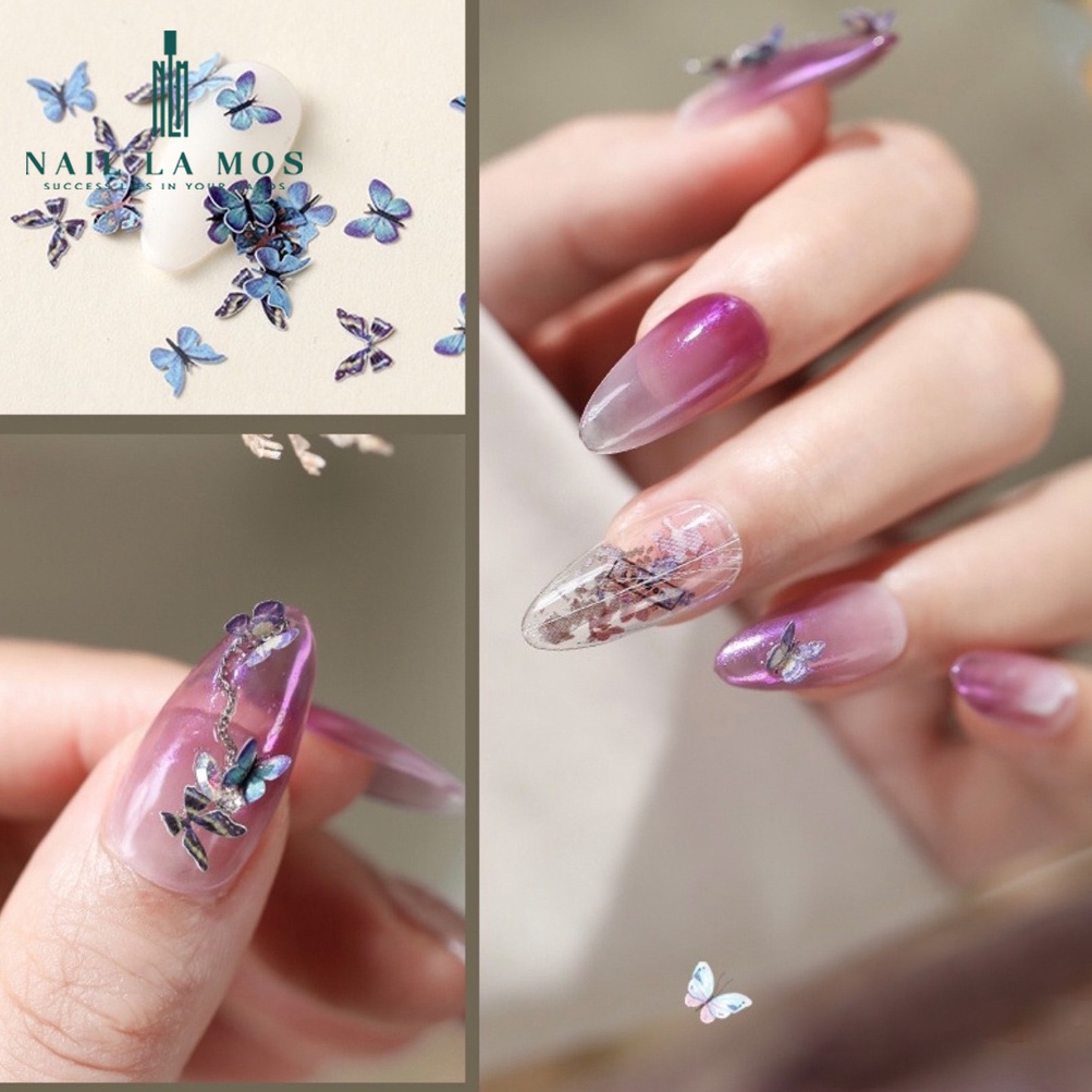 Bướm giấy nail 3D trang trí móng - phụ kiện bướm nail đắp ẩn gel phong cách Hàn Nhật