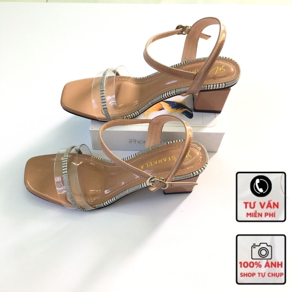 Sandal Gót Vuông 5P Quai Mảnh Mã N1