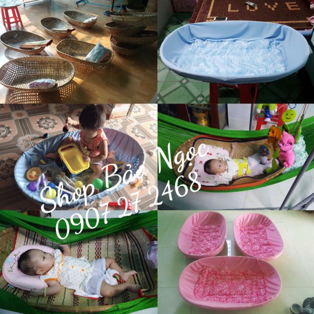 Nôi tre 120x70 (kèm phụ kiện) - tặng vòng dâu tằm