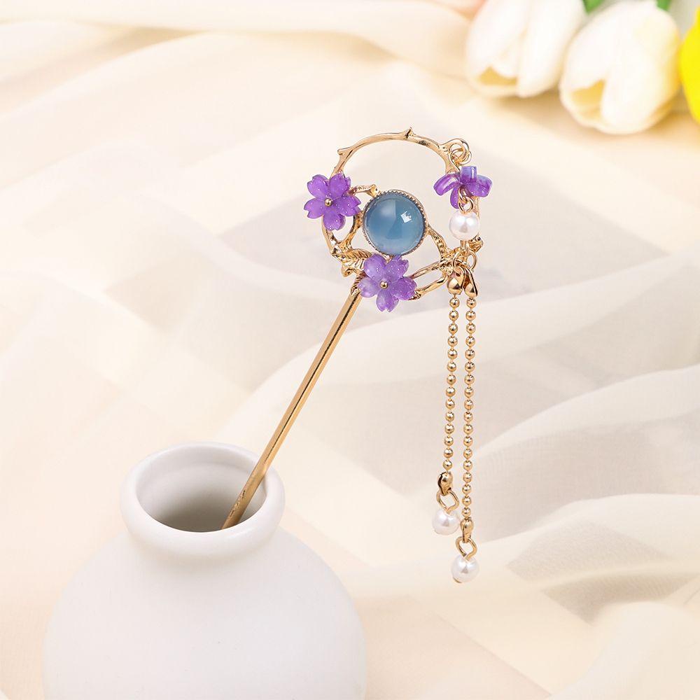 LAY Lược Cài Tóc Đính Hoa Lấp Lánh Phong Cách Trung Hoa Cho Nữ