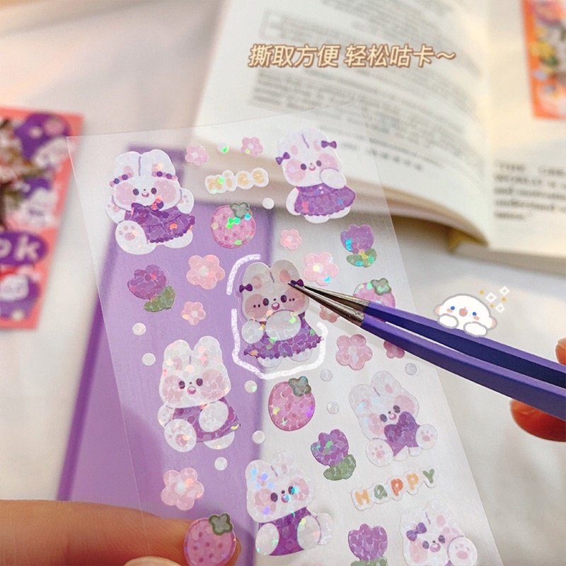 Tấm Hình Dán Sticker Blueberry hoạ tiết dễ thương trang trí sổ tay