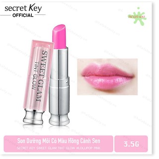 [Mã giảm giá] [Date 09/2021]Son dưỡng môi có màu Secret Key Sweet Glam Tint Glow 3.5g Lolipop Pink (Hồng tươi)