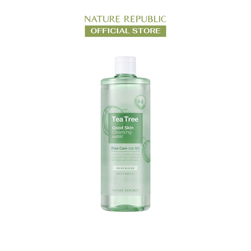 Nature Republic Nước tẩy trang dành cho da dầu, da hỗn hợp, da mụn Good Skin Tea Tree Ampoule Cleansing Water 500ml