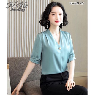Áo sơ mi tay lỡ cổ tim 404