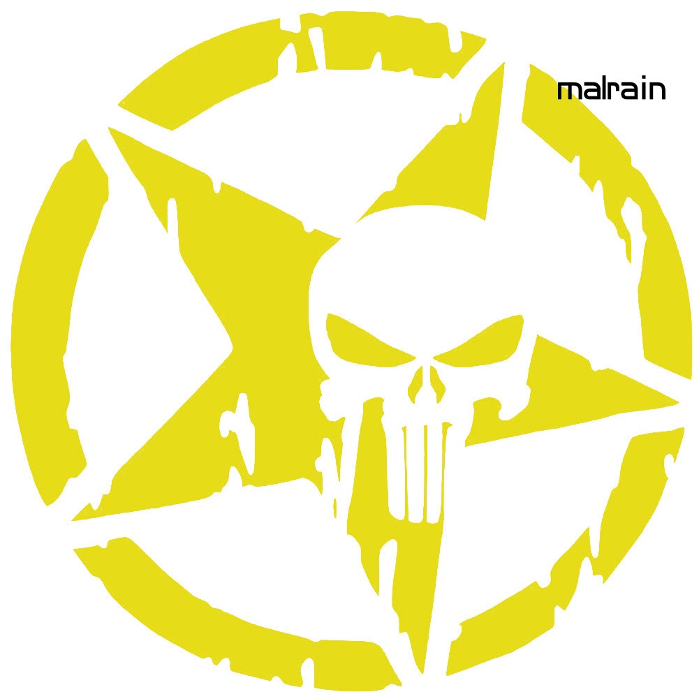 Decal Dán Trang Trí Cửa Sổ Xe Hơi Hình Đầu Lâu Punisher