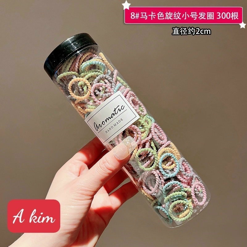 Dây chun buộc tóc xoắn cho bé 1 hộp 300 đủ các màu siêu xinh buộc thả ga luôn nha các mẹ