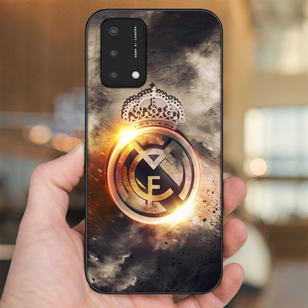 Ốp lưng Oppo A74, A93 5G, A95 viền đen in hình Real Madrid