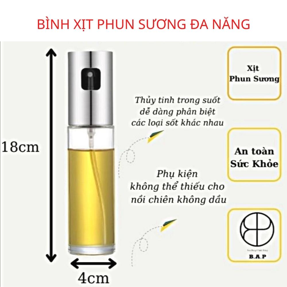 Bình xịt dầu ăn phun sương dành cho nồi chiên không dầu,hàng thủy tinh cao cấp