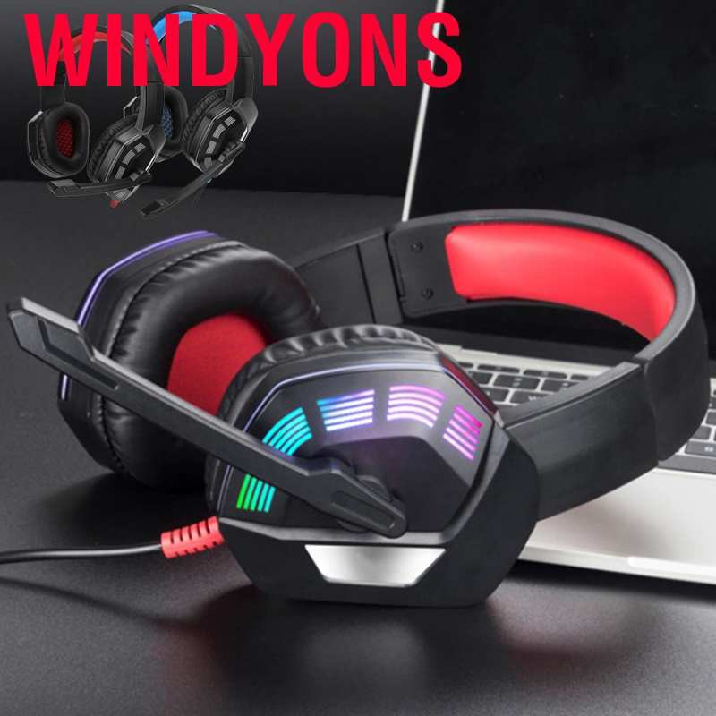 Tai Nghe Chơi Game Windyons 7.1 Âm Thanh Vòm Giảm Tiếng Ồn Có Đèn Led Rgb Cho Xbox One Pc