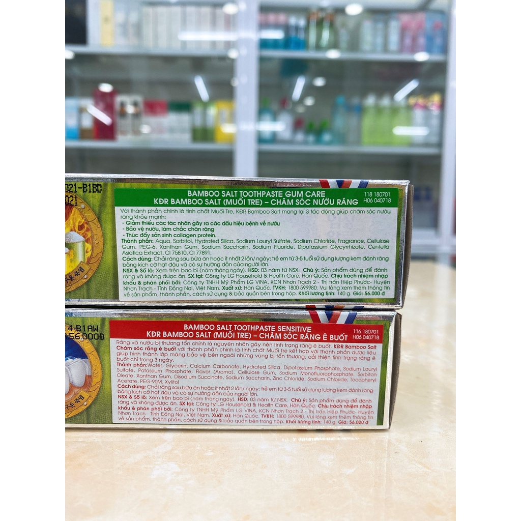 Kem Đánh Răng MUỐI TRE CAO CẤP Chính Hãng Công Ty Nhập Khẩu Hàn Quốc LG 140g