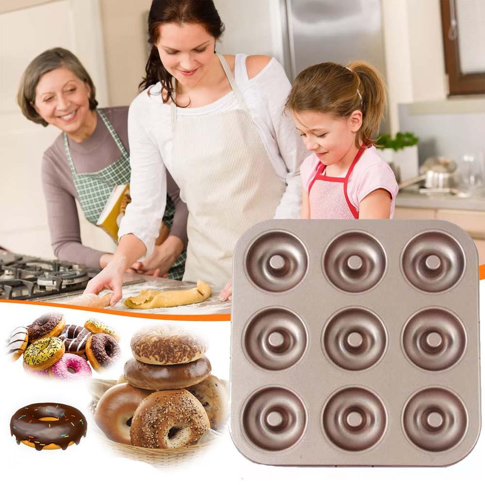 AUGUSTINA Khuôn Làm Bánh Donut Bằng Thép Carbon Chống Dính An Toàn