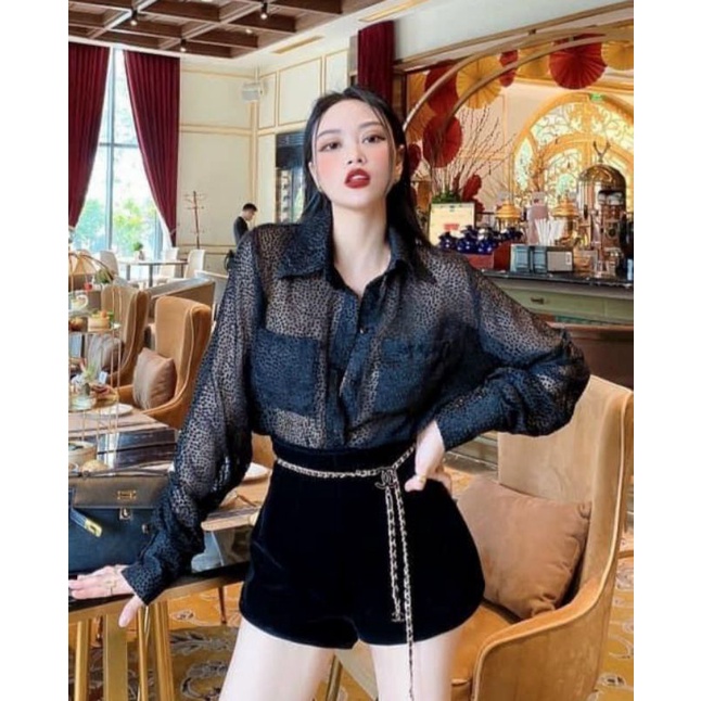 🌸 Dây nịt xích luồn da 🌿 Chất kim loại phối da 🌿 Freesize
